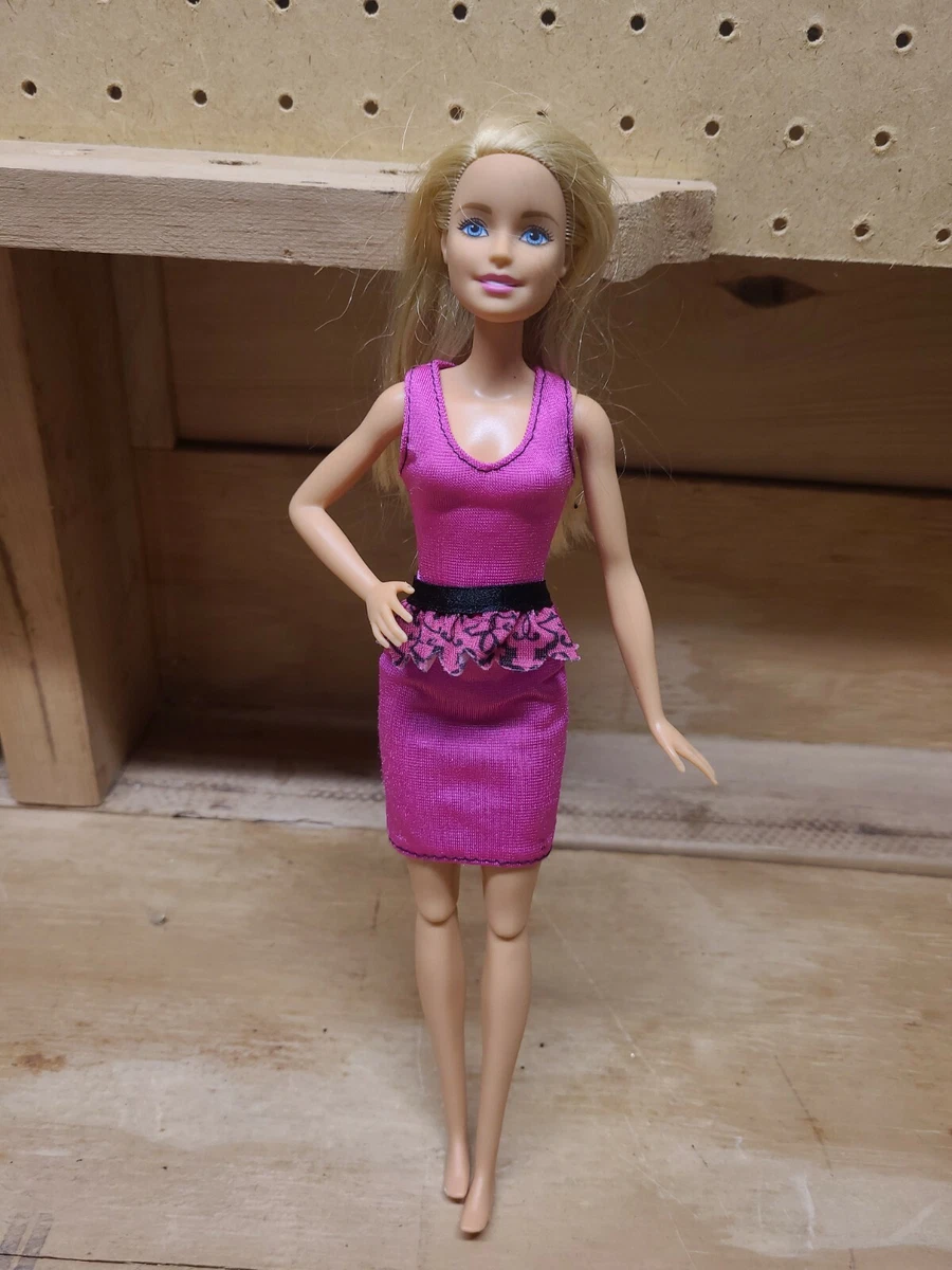 Mattel Barbie Doll Blonde Pink Dress Jointed Knees 1186MJ.1.NL 2015 Body 2013 He