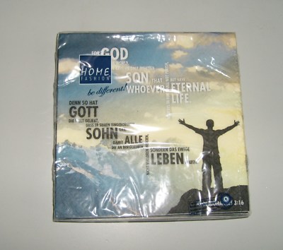 2 Pg (40 St.) Servietten Spruch Psalm Vers 33x33cm Konfirmation Kommunion Taufe