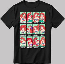 Image of Disney Princes Ariel Moods Short Sleeve W/B Men / Women T Shirt C537
