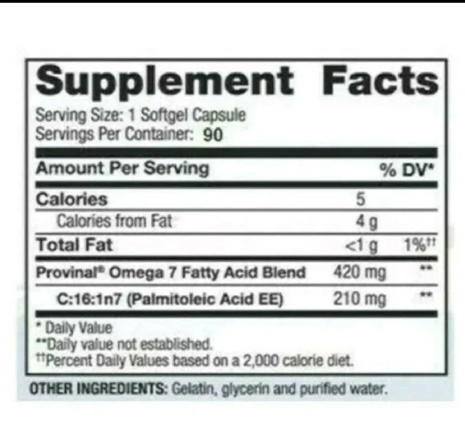 Cardia 7 ácidos grasos provinales purificados Omega 7 para un corazón sano 90 cápsulas blandas Foto 2 de 4