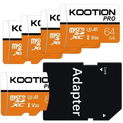 5 Pack 64GB U3 V30 Micro SD Card Memory Card Ultra Micro SDXC High Speed TF Card