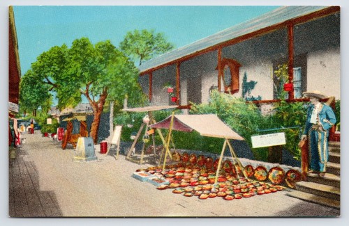 Cartolina The Avila Adobe, Olivera Street, Los Angeles California, non spedita vintage
