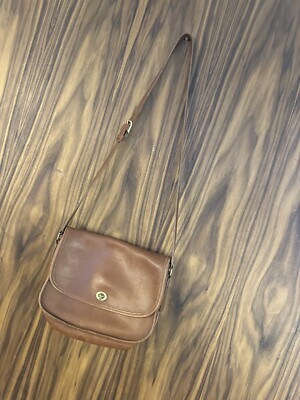 VINTAGE COACH City Bag Camel Leather VTG Crossbody handbag