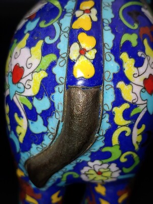 银胎鎏金景泰蓝珐琅彩瑞象Vintage Chinese Cloisonne Enamel Silver