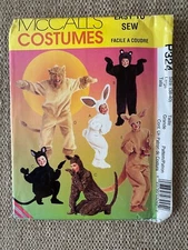 McCall's P324 Sewing Pattern Adults' and Kids' Animal Costumes Uncut sz (38-40)