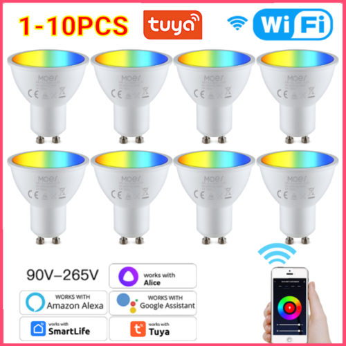 Wifi Smart Bulb Dimmable GU10 LED Light Bulb 90-250V for Alexa Google Home - Picture 1 of 18