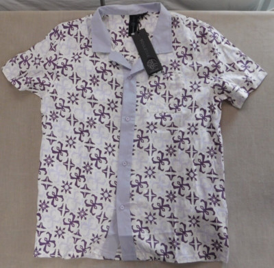 NWT Soul Star MS Skylar Short Sleeve Button Up Floral Men's Shirt Medium