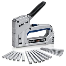 WORKPRO 4-in-1 Heavy-Duty Staple Gun Upholstery with 1400 Staples 600 Brad Nails