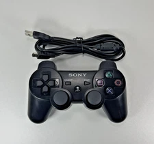 PS3 Dualshock 3 Controller Sixaxis Black CECHZC2U New Battery and Data Cord