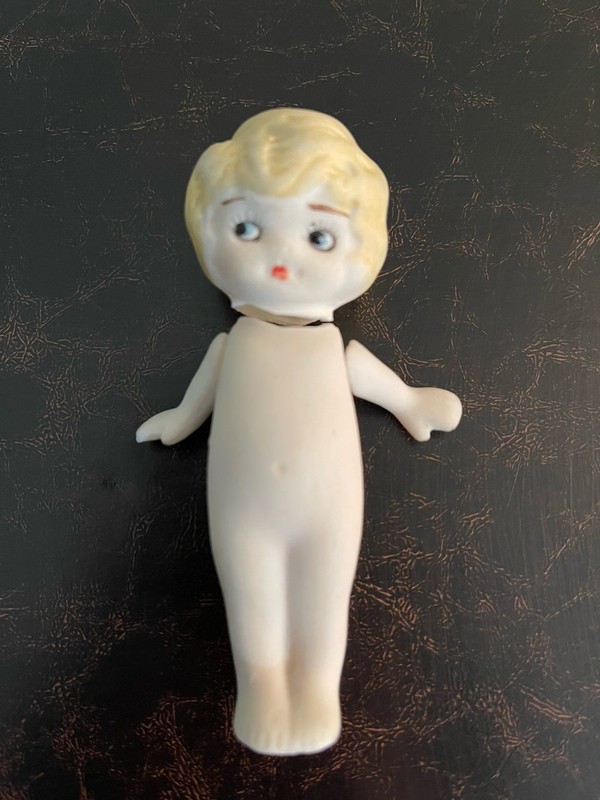 ANTIQUE PENNY DOLL BISQUE jointed arms ~  Needs TLC