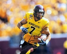 ERIC DECKER SIGNED 8x10 PHOTO MINNESOTA GOLDEN GOPHERS FOOTBALL WR AUTOGRAPH COA