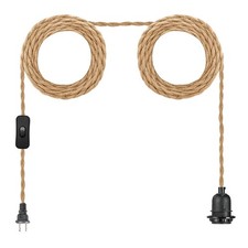 Plug in Hanging Light Fixture,14.8FT Pendant Lamp Lights Cord E26 Bulbs Socke...