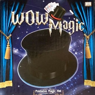 Eddys Wow Black FOLDING MAGIC TOP HAT Adult Magician Secret Trick Prop Accessory
