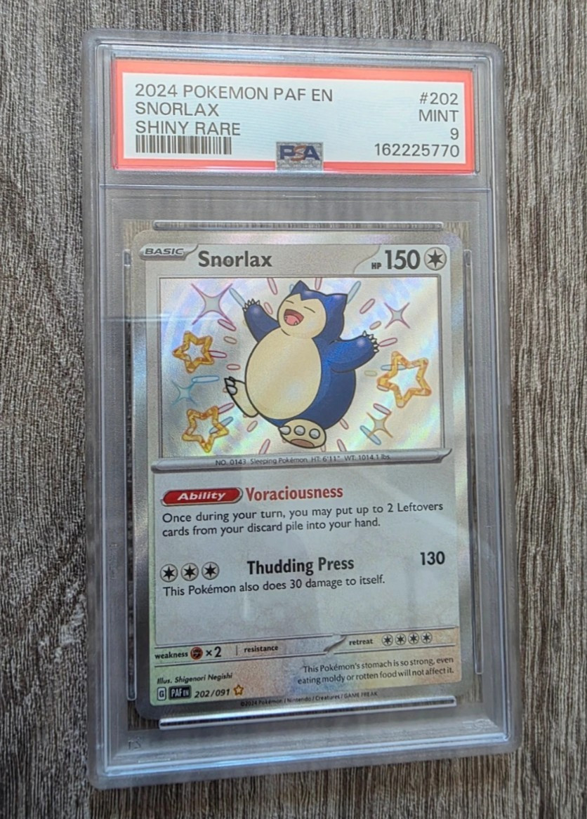 Pokémon TCG Snorlax SV Paldean Fates 202/091 Shiny Rare Holo PSA 9 EN