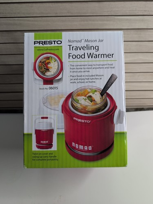 #ad Presto Nomad Mason Jar Traveling Food Warmer Red Portable Lunch Heater New $27.99