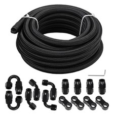 An8 Nylon Braided Fuel Line Hose Fitting Kit Cpe 20ft Black 8an Fuel Line Kit