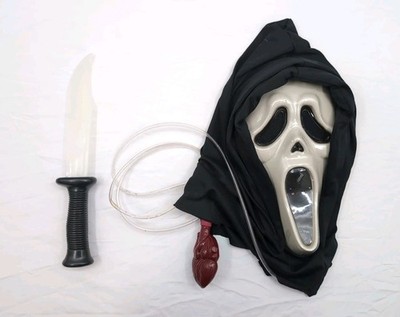 Scream Ghost Gesichtsmaske & Messer Ostern Unlimited Selten Scream 7