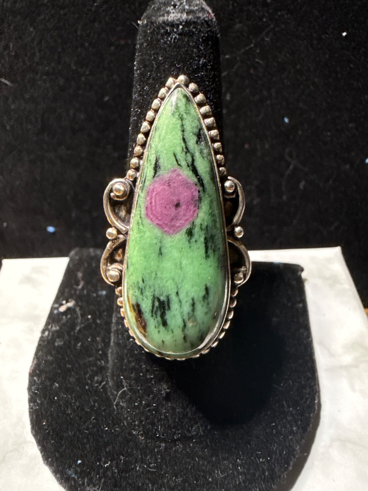 This is a beautiful Ruby Zoisite 925 gemstone ring - image 1