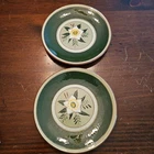 Set Of 2 Stangl Pottery Star Flower Bread / Appetizer Plates 6" Green