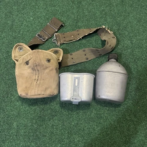 Vintage WWII WW2 United Canteen Cup (Japan) With Belt US Green Army Military