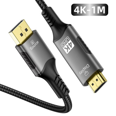 8K Displayport to HDMI Compatible Cable 60Hz Dp1.4 to Hdmi2.1 Video Audio Cable 