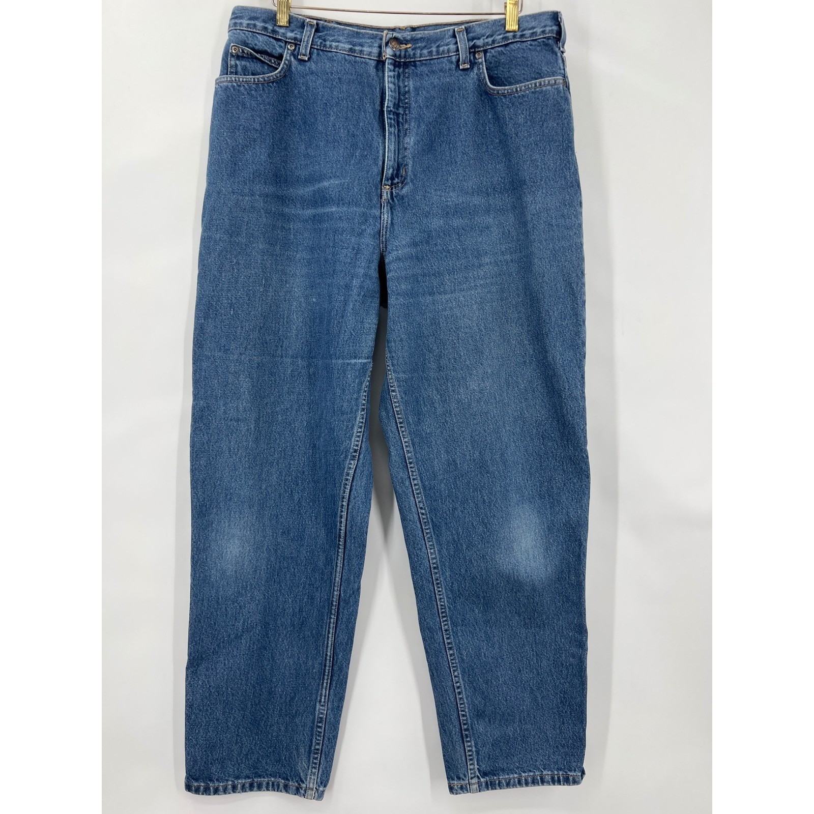 Lands End Womens 18 Reg High Rise Straight Leg Jeans Medium Wash Blue Denim