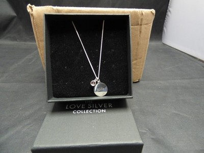 The Love Silber Sammlung. Silber Anhänger mit '' Abbie '' Gravur.