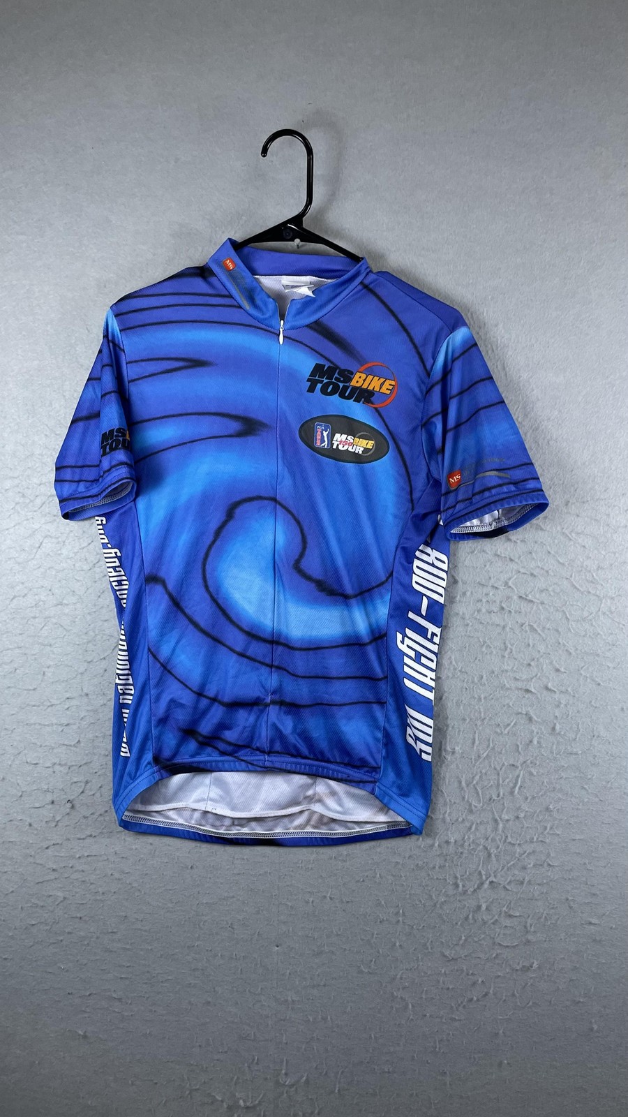 Voler MS Bike Tour Cycling Jersey Mens Medium Blue Full Zip 