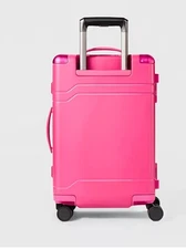 Hardside Carry On  Spinner Hardshell Luggage Buckle Closure, Pink with locks. 