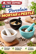 White Porcelain Mortar & Pestle – Mini Herb & Spice Grinder  Garlic, Pepper, etc