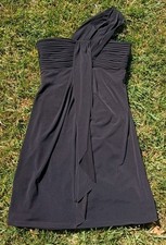 Max & Cleo by BCBG Max Azria Black One Shoulder Ruched Cocktail Dress Size 6