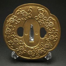 KD25 Kupfer Tsuba Katana Guard japanische Schwertbeschl&auml;ge authentisch