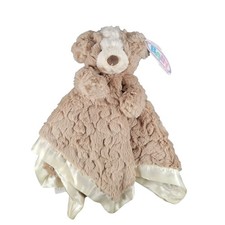 Mary Meyer Baby Puppy Dog Lovey Security Blanket Brown Satin Trim 13  x 13  NEW