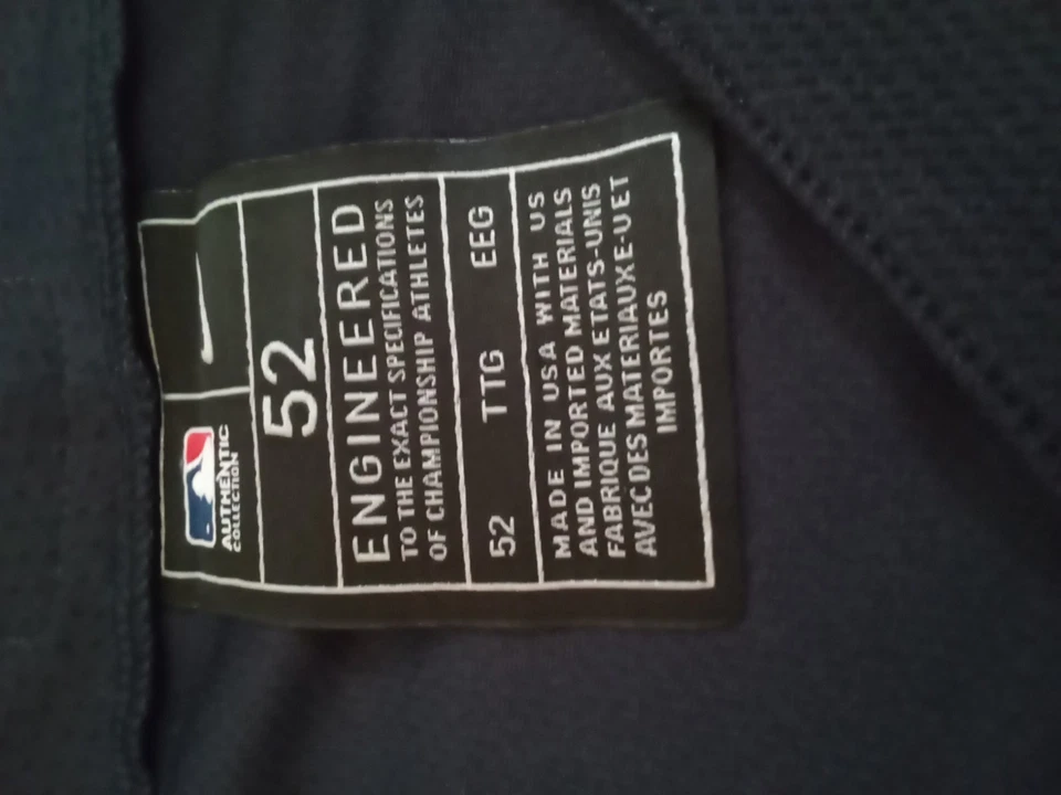 New York Yankees Baseball Nike Jersey Mens L 52 Engineered MLB Black Auth Collec - Image 4 of 4