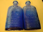 Pair of Vintage Cobalt Blue Glass 7"Genuine Phillips Milk of Magnesia Bottles