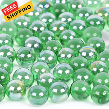 DomeStar 1LB Glass Marbles, Marbles Bulk 0.63 Inch Vase Fillers Large, Green