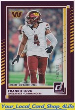 2025 Donruss Season Stat Line #262 Frankie Luvu #/500 Washington Commanders
