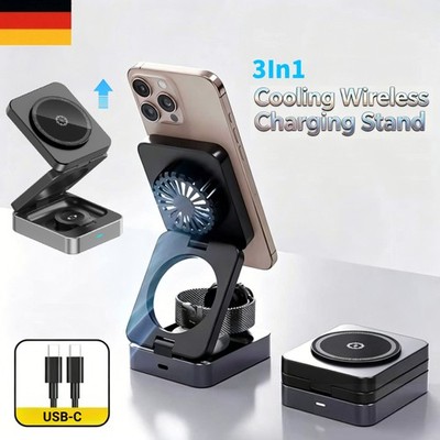 3in1 Induktive Ladestation Ladegerät Wireless Charger für iPhone & Apple Watch