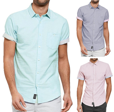 Threadbare Mens Short Sleeve Shirt Simon Plain Summer Bright Light