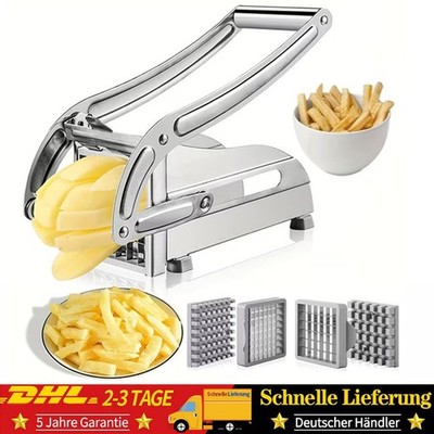 Edelstahl-Kartoffelschneider Pommesschneider der mit 2 Schneideeinsätzen DHL