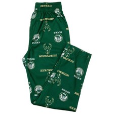 NBA Milwaukee Bucks Boys All Over Logo Sleep Pants in Dark Green, Large 12/14 