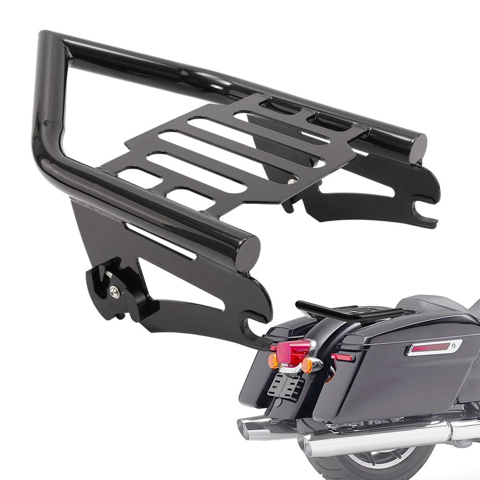 Black Detachable Luggage Rack for Harley Touring 2009-2025 Street Road Glide US - Изображение 2 из 4