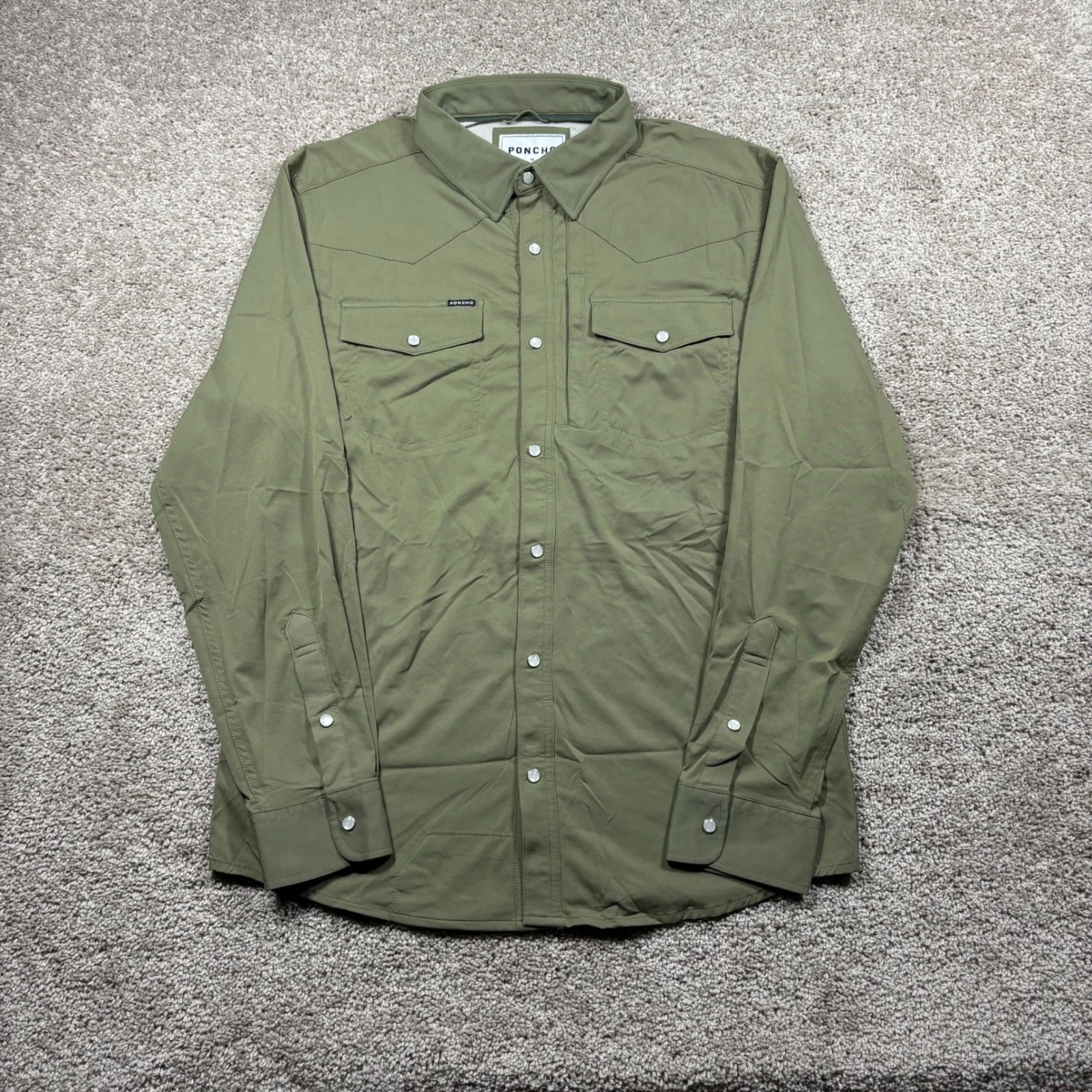 Poncho Brazos Moss Green Western Slim Fit Pearl Snap Shirt Mens Medium M Long
Opens in a new window