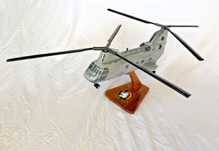 Custom CH 46E Sea Knight USMC HMM 764 Moonlighters Display Model w/ Wood Stand