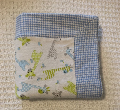 Flannel Mitered Baby Blanket|Giraffe Baby Boy Blanket|Toddler Blanket