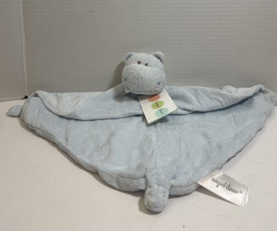 Angel Dear  Baby Hippo Plush Light Blue Lovey Security Blanket NEW