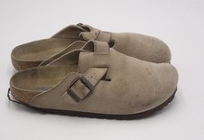 Size 5 - Women  s Birkenstock Boston Soft Footbed Suede Clogs in Taupe