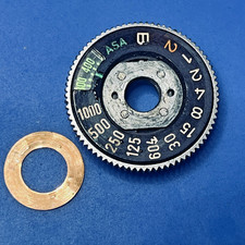 Canon AE-1 Shutter Speed ASA Dial w/Retainer Washer Original Repair Part