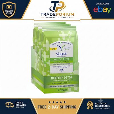 Vagisil Healthy Detox All Over Cleaning Wipes Essential Oils 20 Ct Pack of 3