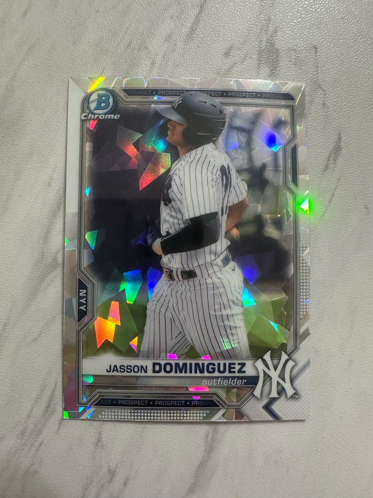 2021 Bowman #BCP-13 Jasson Dominguez Chrome Prospects Atomic Refractor